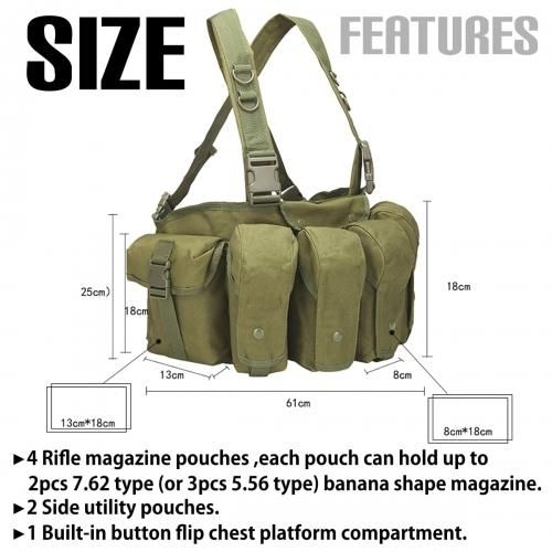 全3色 フリーサイズ メンズ コンバット AKチェストリグ