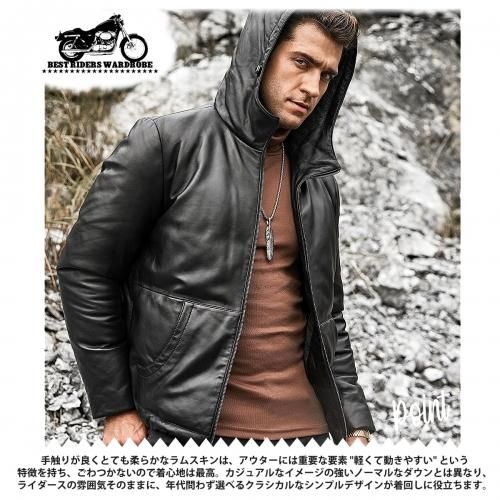 独特な店 羊革ジャケット ブラック ラム レザージャケット - nway.com