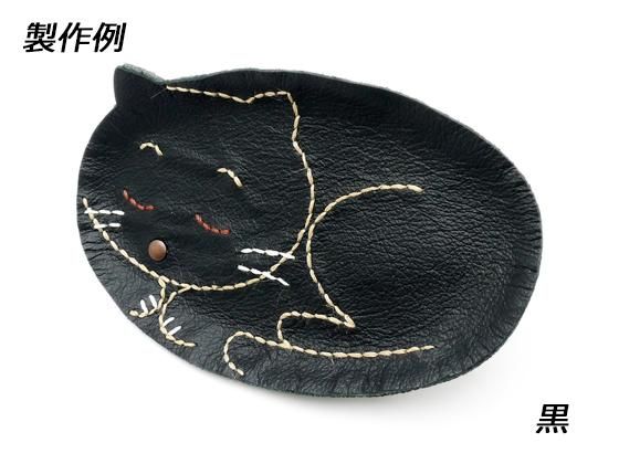 【ねこシリーズ】眠り猫のトレーキット 黒 8.5×13.5×0.8cm/Pkit292