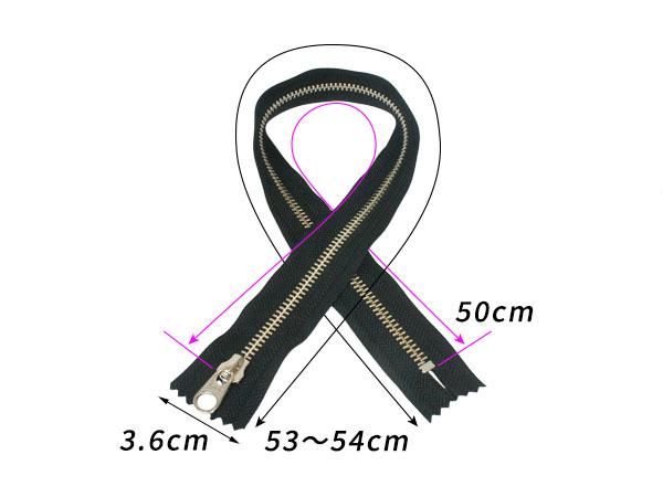 YKK】金属ファスナー 7号 ニッケル DFW 全8色 50cm/PY2004