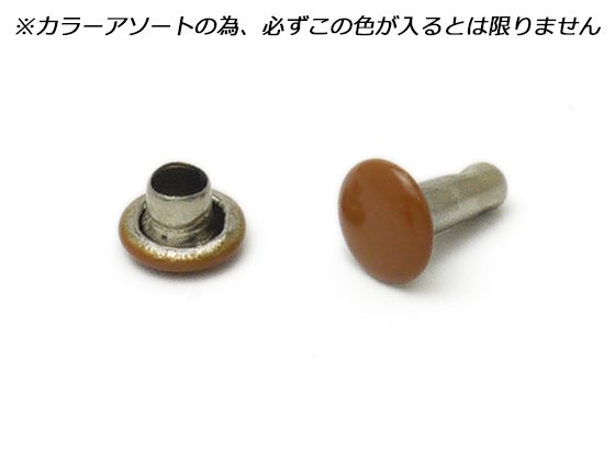 両面カシメ 極小 カラーアソート φ4.6mm×足の長さ5.3mm（全長6.5mm） 20ヶ/EG1007-90