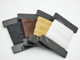 ロウ付ポリエステル手縫い糸 細 ブラック/ブラウン/ホワイト/ナチュラル 20m 太さ約0.4mm