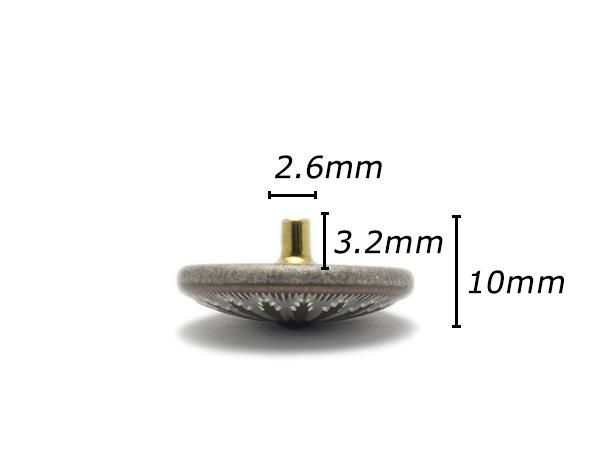 choco様用 デザインホック 極大 コンチョブラック ニッケル φ21mm 1ヶ/PS2416