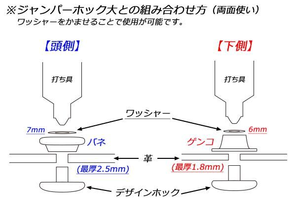 デザインホック 極大 コンチョブラック ニッケル φ21mm 1ヶ/PS2416