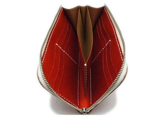 ピンクショートケーキなL字ファスナーコンパクト財布（牛革製