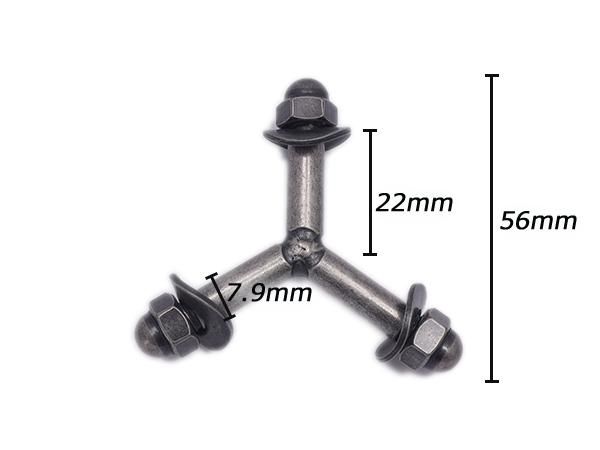 ハンティングチェア用三又ボルト シルバーアンティック 軸長 ハンティングチェア用三又ボルト シルバーアンティック 軸長