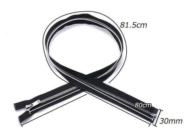 YKK】オープンエクセラファスナー 5号 ニッケル DA2E 黒 80cm