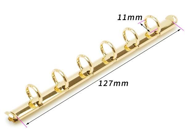 クラウゼバインダー ミニサイズ 6穴タイプ 本金 長さ127mm｜リング内径