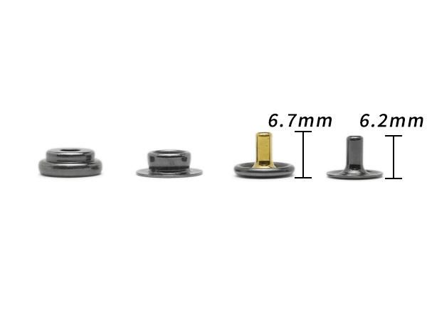 ジャンパーホック 極小(#7070) 黒ニッケル φ10mm|足の長さ6mm ジャンパーホック 極小(#7070) 黒ニッケル φ10mm|足の長さ6mm