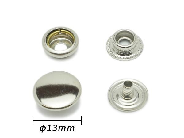 ジャンパーホック 小々 ニッケル φ13mm｜足の長さ6mm 10ヶ/EG1055-01