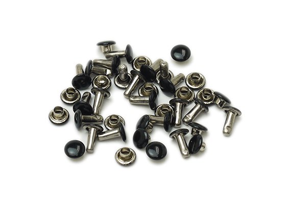 【大袋】両面カシメ 極小 黒 φ4.6mm×足の長さ5.3mm（全長6.5mm） 300ヶ入/EGB1007-05-300