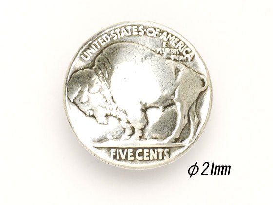 U.Sコイン（ロードーム） 5セントバッファロー ニッケル φ21mm 1ヶ ネジ式（タイプB）/C1177-02