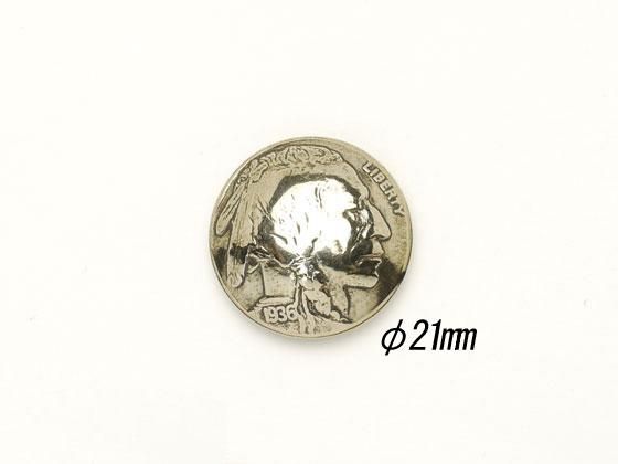 USAコインコンチョ インディアンA[在庫限り] ニッケル φ21mm 1ヶ
