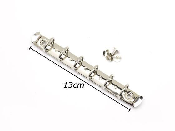 ハンドメイド　6点 ネジ式システムバインダー金具 6穴タイプ ニッケル 長さ13cm 1ヶ