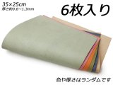 【床革パック】カラー牛床 アソート 35×25cm 0.6〜1.3mm 6枚セット
