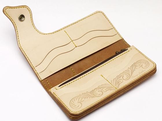 レザーカービング×パイソン ロングウォレット [Choego Leather
