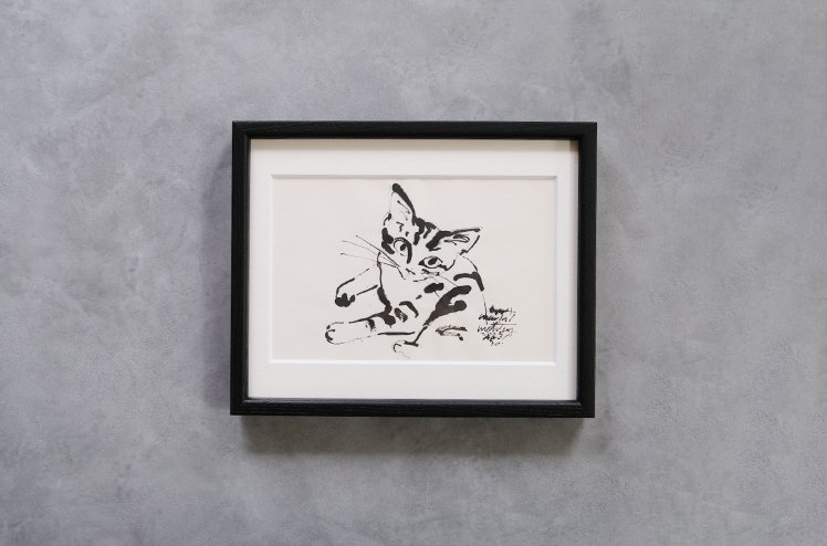 保護猫ドローイング作品「Cat drawing　2023.april.30(キジトラ)」【Tomohiro Noda（marini＊monteany）】