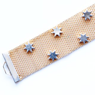 Vintage1960sgoldmetalmesh star bracelet