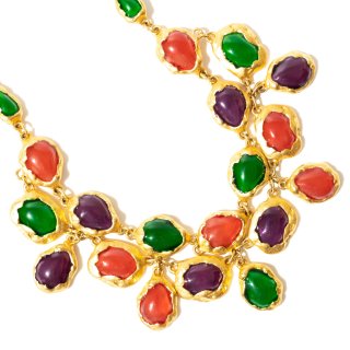 Vintage 1980's MAIDE IN ITALY　multicolor　glass parts necklace　