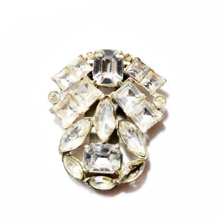 Vintage1930s clearrhinestone clip brooch