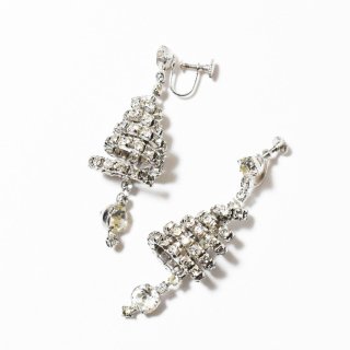 Vintage 1950srhinestonespiral earrings