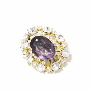 Vintage H.POME RAINTZ&CO.NY1950s Violet glassclear rhinestone brooch