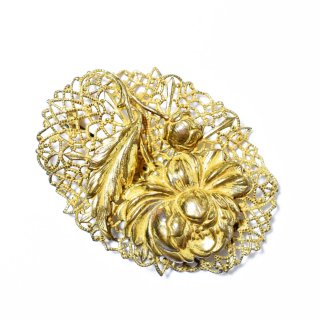 Vintage 1940sgoldmetal flower brooch