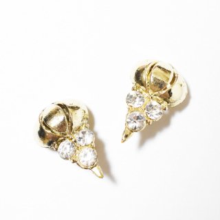 VintageCORO 1950sgoldmetalrhinestone earrings