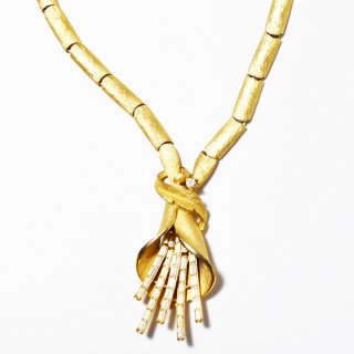 Vintage 1950's goldmetal clear rhinestone necklace