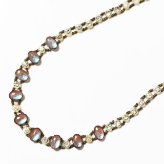 Antique 1900sSaphiretglassrhinestone necklace
