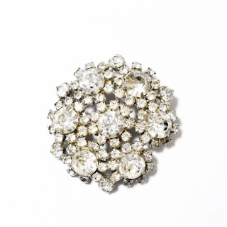 Vintage 1950'scrystal of snowmotifclear rhinestone brooch