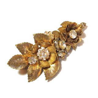 Miriam Haskell vintage leaf & flower design brooch