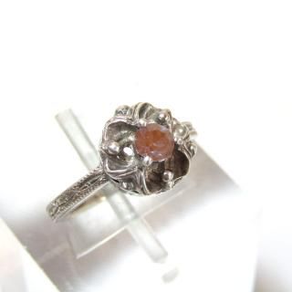 Antique design Saphiret glass silver ring (size9)