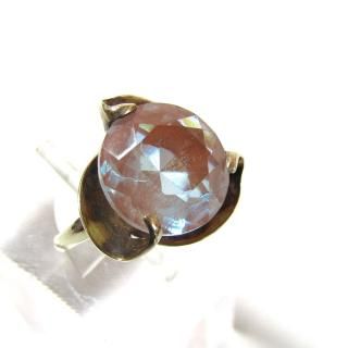 Vintage design Saphiret glass K10 WG ring (size10)