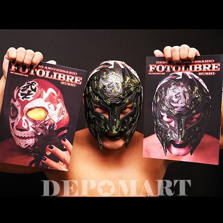 BUSHIの【初号機カラー】プロレスマスク サイン、写真あり BUSHI直筆サイン入・ポートレート（MASK）A4版 - プロレスマスク
