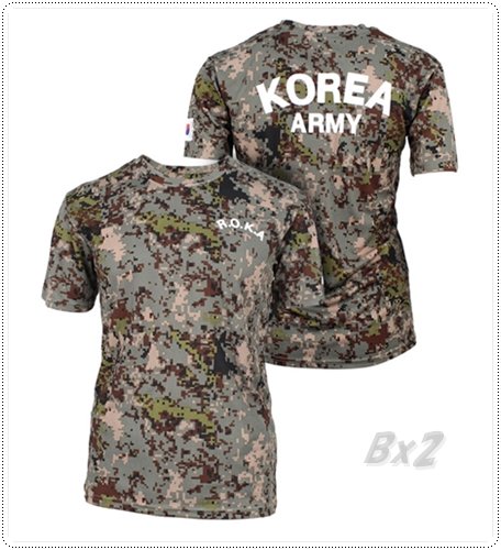 韓国軍服 ROKA TEE アーミー半そでTシャツ 迷彩1 韓国軍隊 男女共用 ★取寄せ