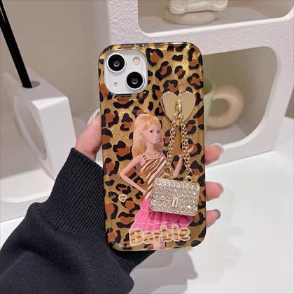 Barbie-バービー ヒョウ柄 iPhoneケース バックチャーム付 ブラウン（iPhone13～16対応） -  韓国・アジア雑貨通販「ぼちぼち韓流マート」