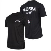 韓国軍服 ROKA TEE アーミー半そでTシャツ ブラック 韓国軍隊 男女共用 ...