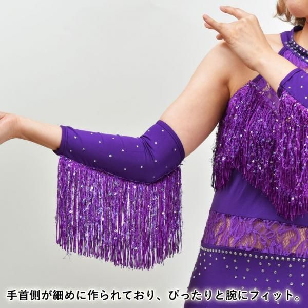 アームつき 美品 一点物 ベリーダンス衣装 パープル ベリーダンス衣装コスチューム(紫、パープル）(S-Mサイズ）（L