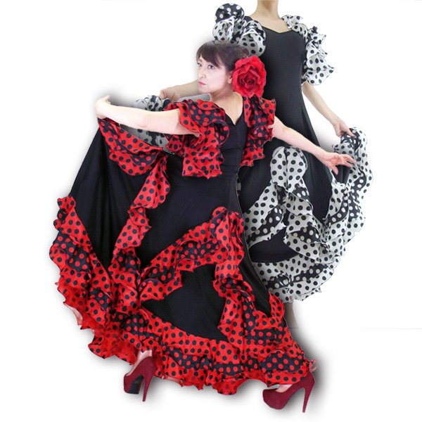フラメンコ 衣装 山吹色 ドット柄 flamenco Yahoo!フリマ（旧）-