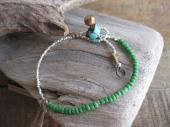 muule / Old green beads + Karen SV bracelet
