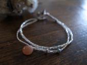 French antique beads + Moonstone bracelet