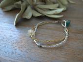Antique crystal + Vintage gold beads bracelet