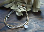 Aquamarine + seed beads bracelet