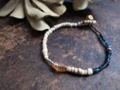 Carnelian + Old glass beads bracelet