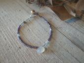 Moonstone + seed beads bracelet
