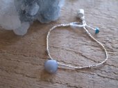 bracelet : Moonstone + Silver beads