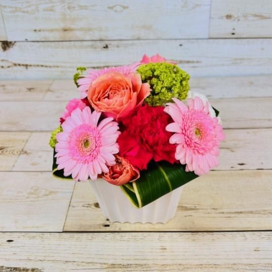 アレンジメント「ピンクmix」 - 老舗お花屋さんのオンライン