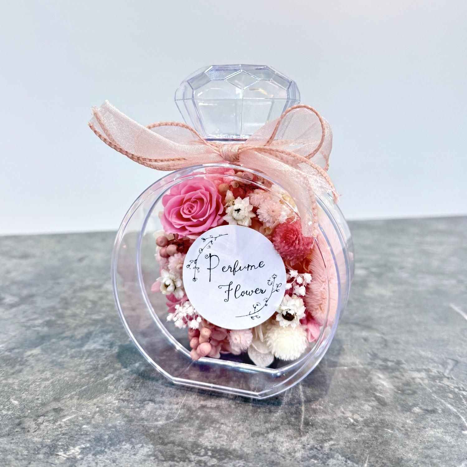 プリザーブドフラワー | ジュエルボトル（ピンク） - 老舗お花屋さんの