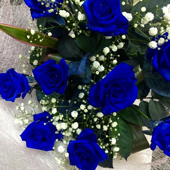 花束 青いバラのブーケ 山形の老舗お花屋さんのオンラインショップ ｈａｎａｚｏｎｏ ハナゾノ
